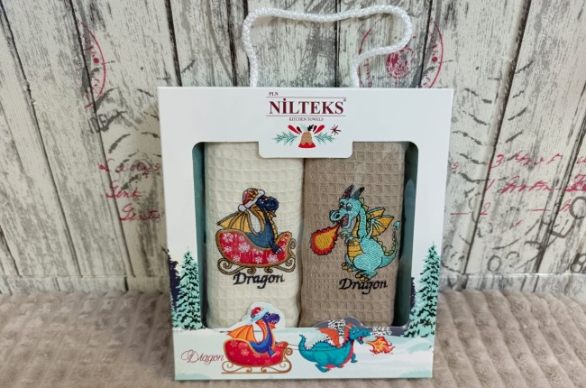 Салфетки кухонные Символ Года 2024 40х60 см 2 шт.