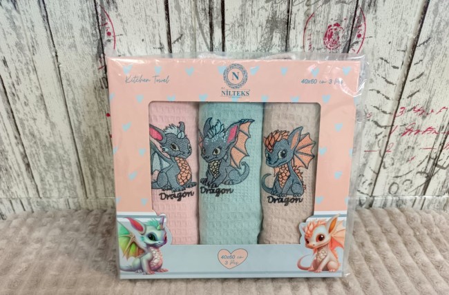 Салфетки кухонные Символ Года 2024 40х60 см 3 шт.