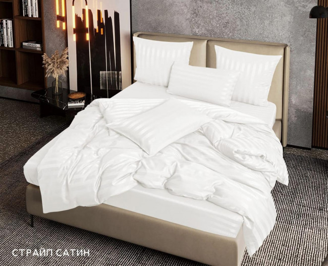 КПБ Denvol Страйп-сатин на резинке по кругу DENSSR001