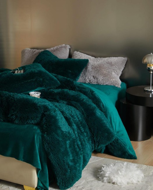 Меховой КПБ Mency Однотонный MMENO001