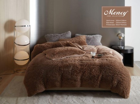 Меховой КПБ Mency Однотонный MMENO003