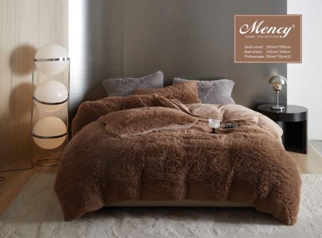 Меховой КПБ Mency Однотонный MMENO003