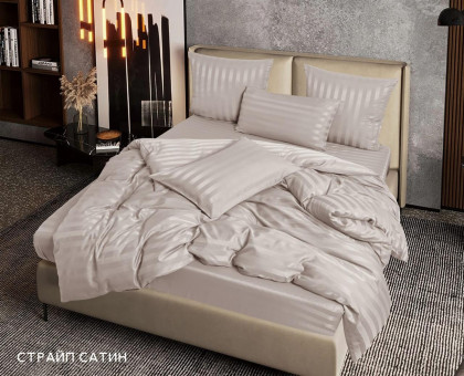 КПБ Denvol Страйп-сатин на резинке по кругу DENSSR006