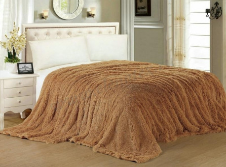 Меховой плед с длинным ворсом (Коричевый) PLMEX003 Меховой плед с длинным ворсом (Коричевый) PLMEX003