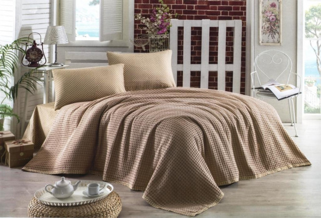 Постельное белье с вафельным одеялом PALMIYE