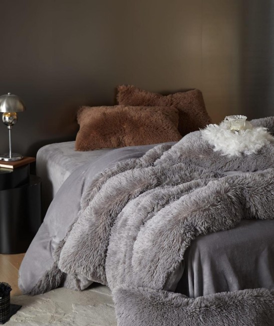 Меховой КПБ Mency Однотонный MMENO004