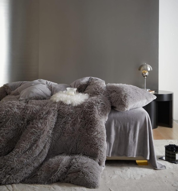 Меховой КПБ Mency Однотонный MMENO004