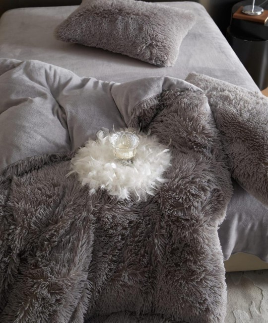 Меховой КПБ Mency Однотонный MMENO004