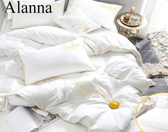 КПБ Alanna Однотонный с вышивкой на резинке по кругу ALAOVR05 КПБ Alanna Однотонный с вышивкой на резинке по кругу ALAOVR05