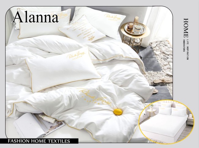 КПБ Alanna Однотонный с вышивкой на резинке по кругу ALAOVR05 КПБ Alanna Однотонный с вышивкой на резинке по кругу ALAOVR05