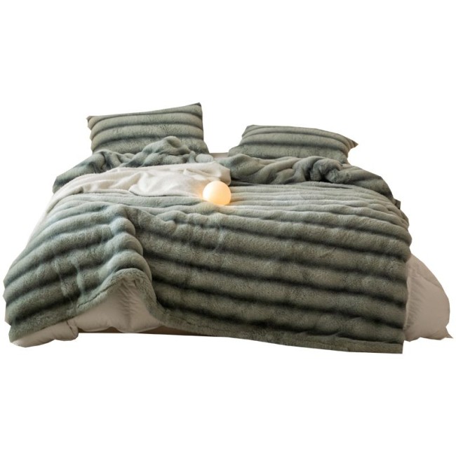 Меховое покрывало Mency Полоска POMEXP01 цвет Фисташковый