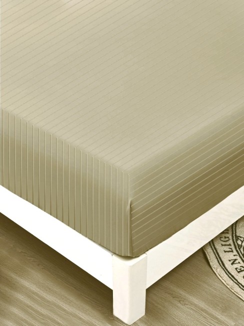 Простыня на резинке Мерцана Страйп-сатин с наволочками 50х70 см MERCSSN10 (Бежевый) Простыня на резинке Мерцана Страйп-сатин с наволочками 50х70 см MERCSSN10 (Бежевый)