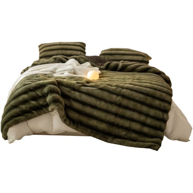 Меховое покрывало Mency Полоска POMEXP03 цвет Хаки