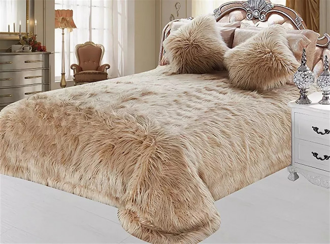 Пушистое покрывало Лама 220х240 см Кофе LAM001 Пушистое покрывало Лама 220х240 см Кофе LAM001