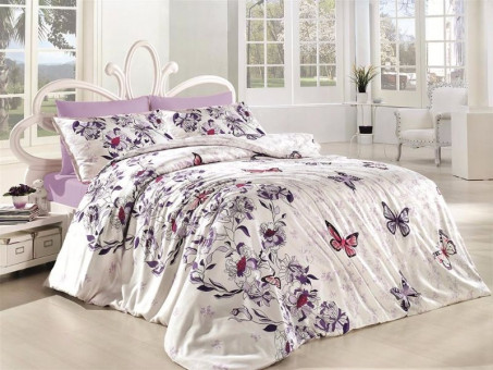 КПБ FIRST CHOICE Ranforce Kelebek Purple R-16 КПБ FIRST CHOICE Ranforce Kelebek Purple R-16