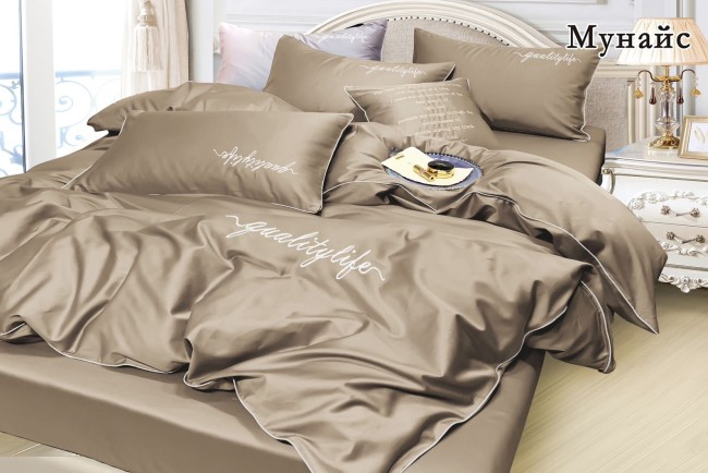 КПБ Alanna Мунайс однотонный с вышивкой ALAMUOV05 КПБ Alanna Мунайс однотонный с вышивкой ALAMUOV05