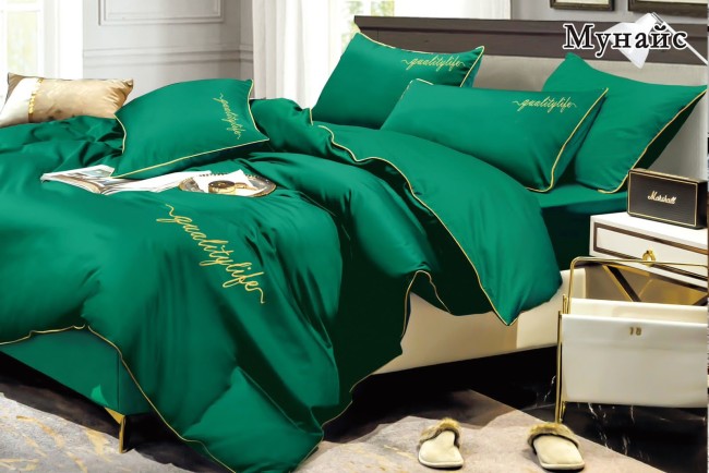 КПБ Alanna Мунайс однотонный с вышивкой ALAMUOV06