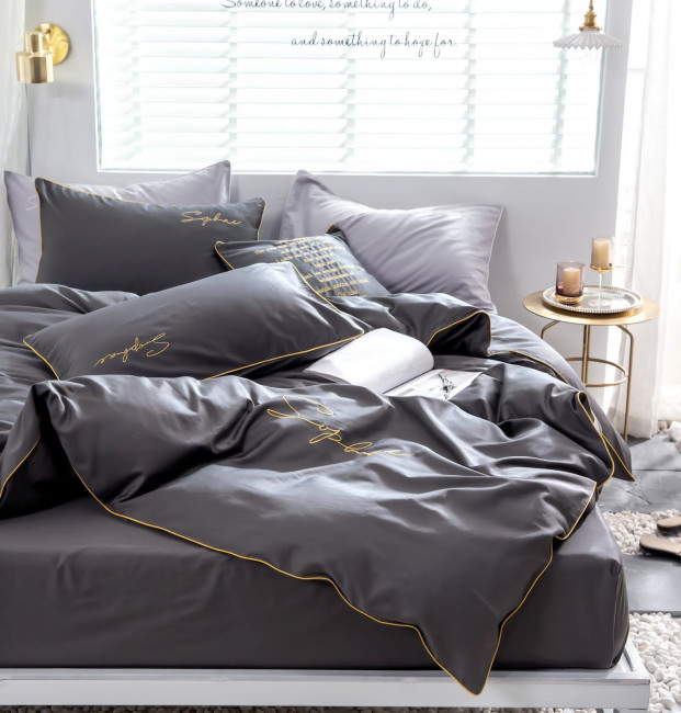 КПБ Mency Winni однотонный с вышивкой на резинке по кругу MENWOV001 КПБ Mency Winni однотонный с вышивкой на резинке по кругу MENWOV001