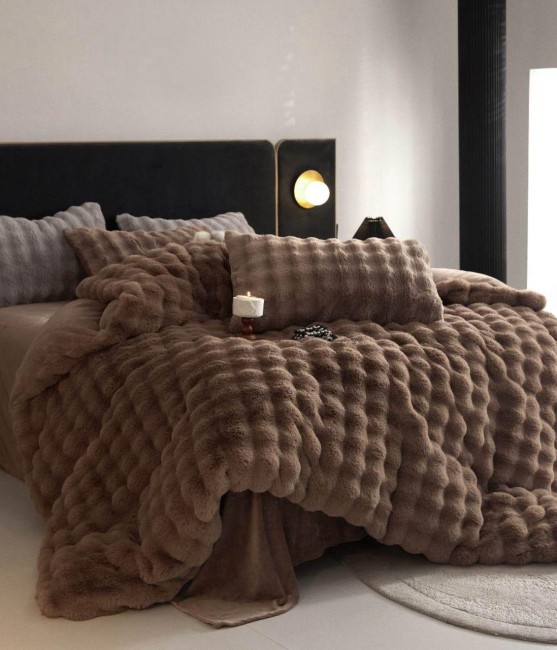 Меховой КПБ Mency Кубик MMENK03 цвет Каппучино