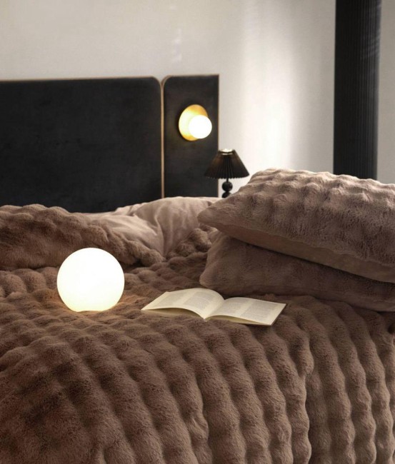 Меховой КПБ Mency Кубик MMENK03 цвет Каппучино