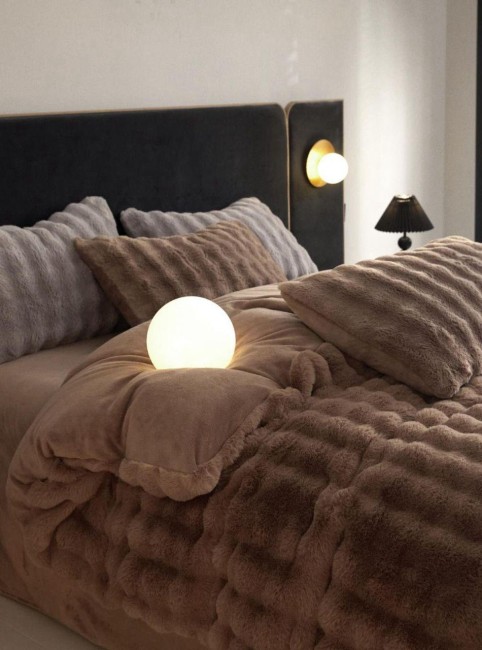 Меховой КПБ Mency Кубик MMENK03 цвет Каппучино