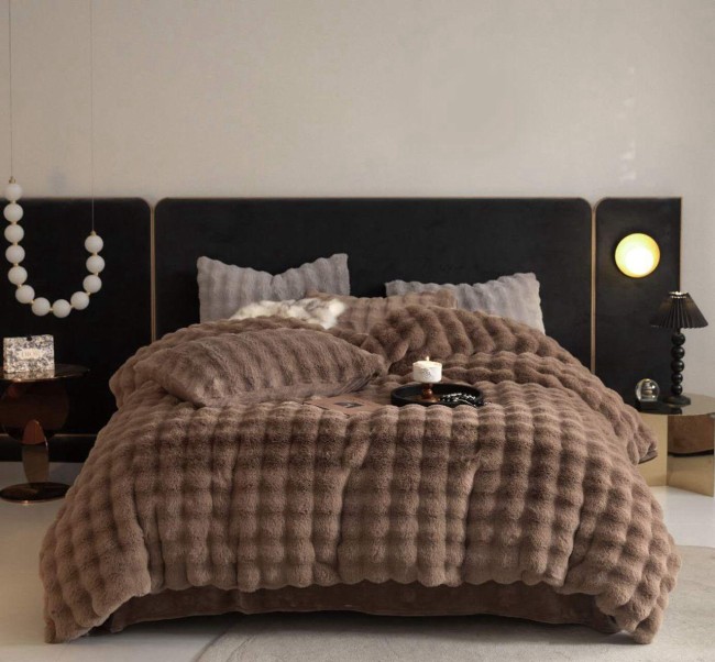 Меховой КПБ Mency Кубик MMENK03 цвет Каппучино