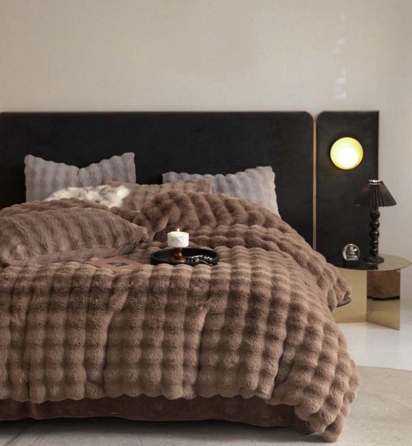 Меховой КПБ Mency Кубик MMENK03 цвет Каппучино