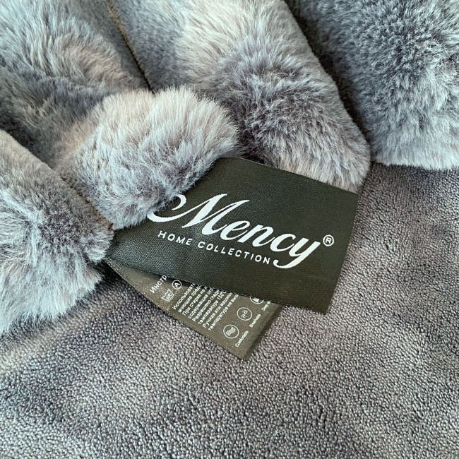 Меховое покрывало Mency Кролик Полоска POMEXKP03 цвет Светло серый 1