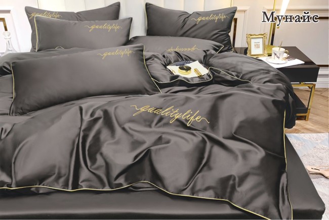 КПБ Alanna Мунайс однотонный с вышивкой ALAMUOV09 КПБ Alanna Мунайс однотонный с вышивкой ALAMUOV09