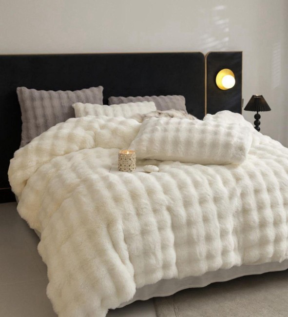 Меховой КПБ Mency Кубик MMENK04 цвет Кремовый Меховой КПБ Mency Кубик MMENK04 цвет Кремовый