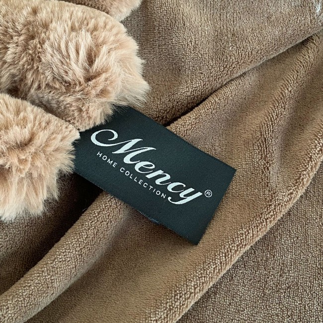 Меховое покрывало Mency Кролик Полоска POMEXKP04 цвет Капучино