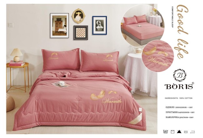 Одеяло Boris Warmth с простыней на резинке по кругу и наволочками ODBORW05