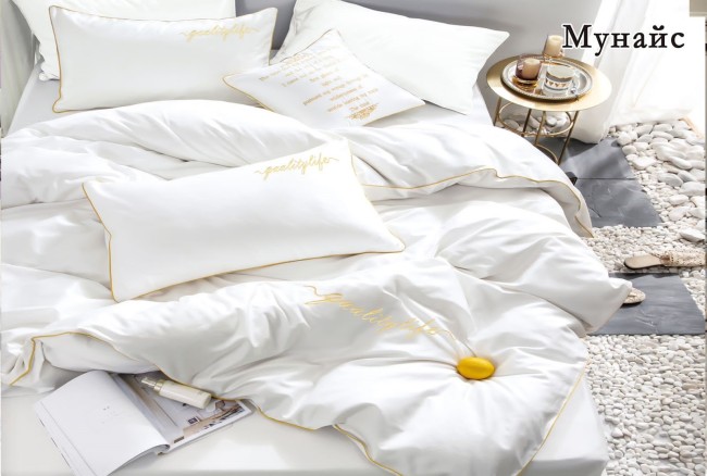 КПБ Alanna Мунайс однотонный с вышивкой ALAMUOV11