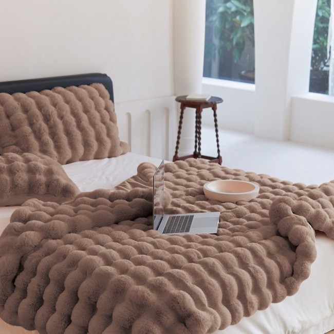 Меховое покрывало Mency POMEX02 цвет Капучино