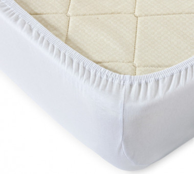 Простыня трикотажная на резинке Мерцана (Белый) MERC09 Простыня трикотажная на резинке Мерцана (Белый) MERC09