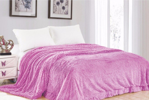 Меховой плед с длинным ворсом (Брусничный) PLMEX00000017 Меховой плед с длинным ворсом (Брусничный) PLMEX00000017