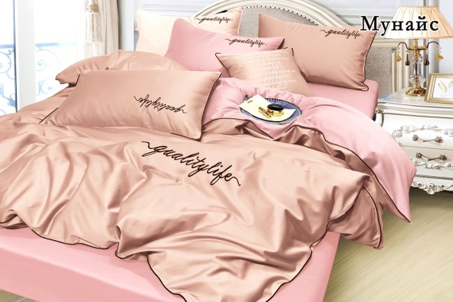 КПБ Alanna Мунайс однотонный с вышивкой ALAMUOV15