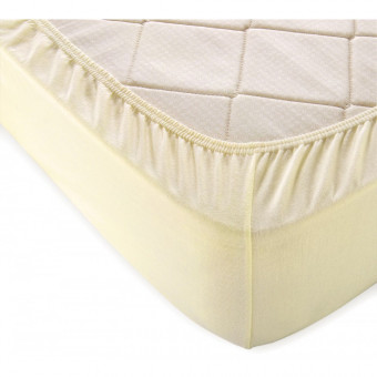 Простыня трикотажная на резинке Мерцана (Молочный) MERC12