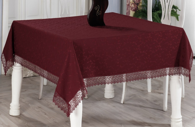 Скатерть EVDY KDK с гипюром квадратная 160x160 см