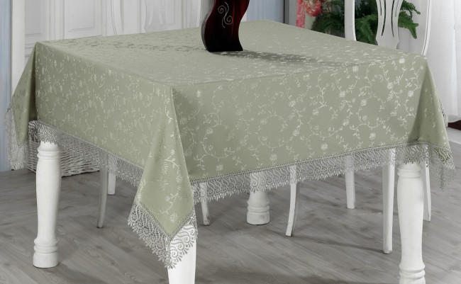 Скатерть EVDY KDK с гипюром квадратная 160x160 см