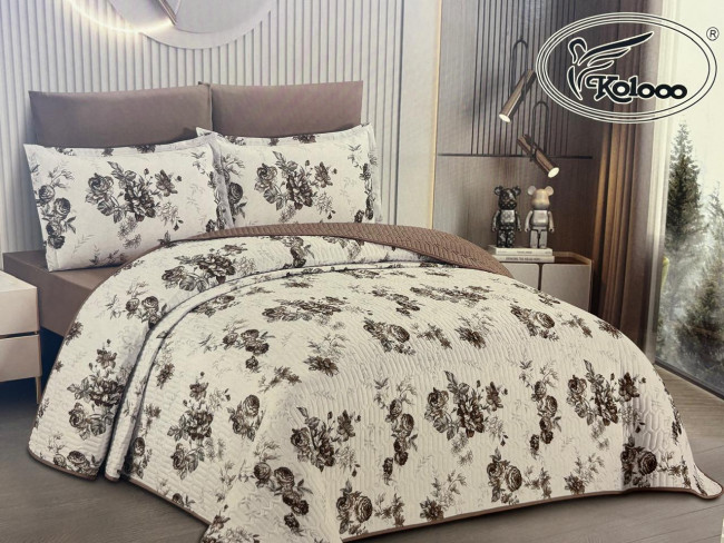 Одеяло стеганное с простыней на резинке и наволочками 2шт Koloco 192-1