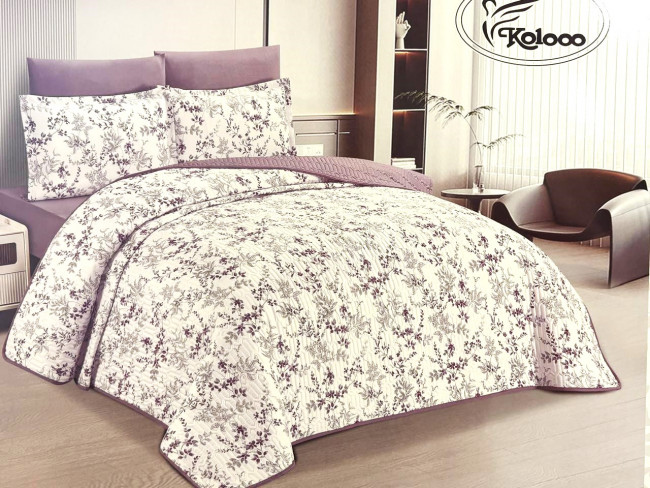 Одеяло стеганное с простыней на резинке и наволочками 2шт Koloco 192-1
