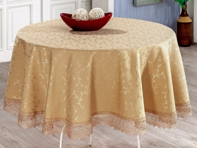 Скатерть EVDY KDK с гипюром круглая d 160 см