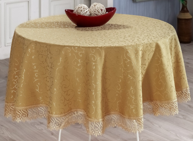 Скатерть EVDY KDK с гипюром круглая d 160 см