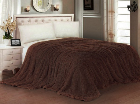 Меховой плед с длинным ворсом (Шоколад) PLMEX019 Меховой плед с длинным ворсом (Шоколад) PLMEX019