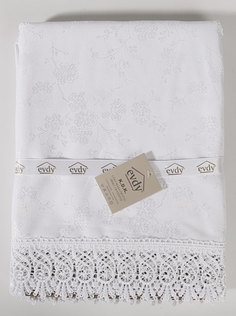 Скатерть EVDY KDK с гипюром прямоугольная (160х300) см