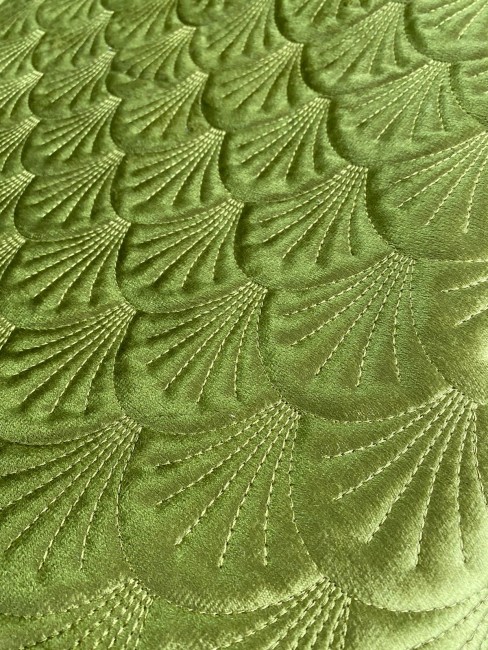 Покрывало VELUR РАКУШКА с наволочками цвет Зеленый POKVLRN06