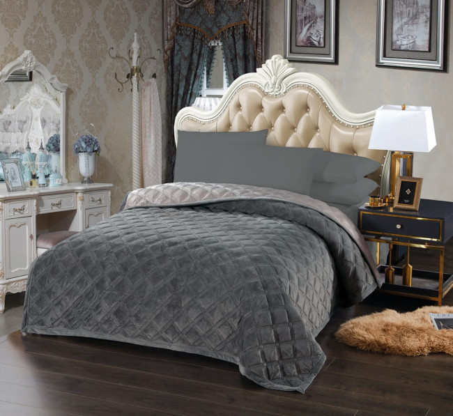 Покрывало Ромб цвет Темно-серый POKARR12 Покрывало Ромб цвет Темно-серый POKARR12