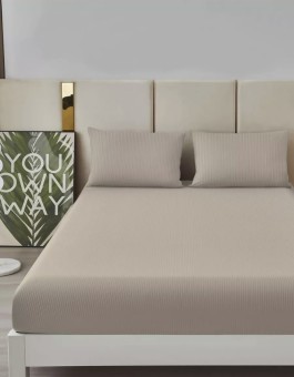 Простыня Страйп Жаккард на резинке Мерцана MERCJ008 (Дымчатый)