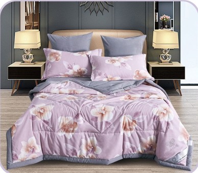 Одеяло BORIS Бархатный сатин двухсторонний c простынёй и наволочками ODBORDBS006